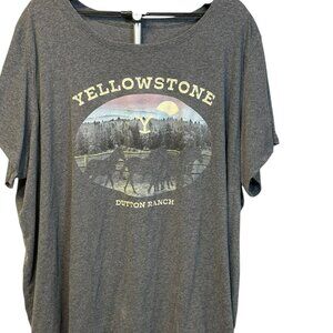 Women's Yellowstone "Dutton Ranch" Gray Short Sleeve Shirt 5X